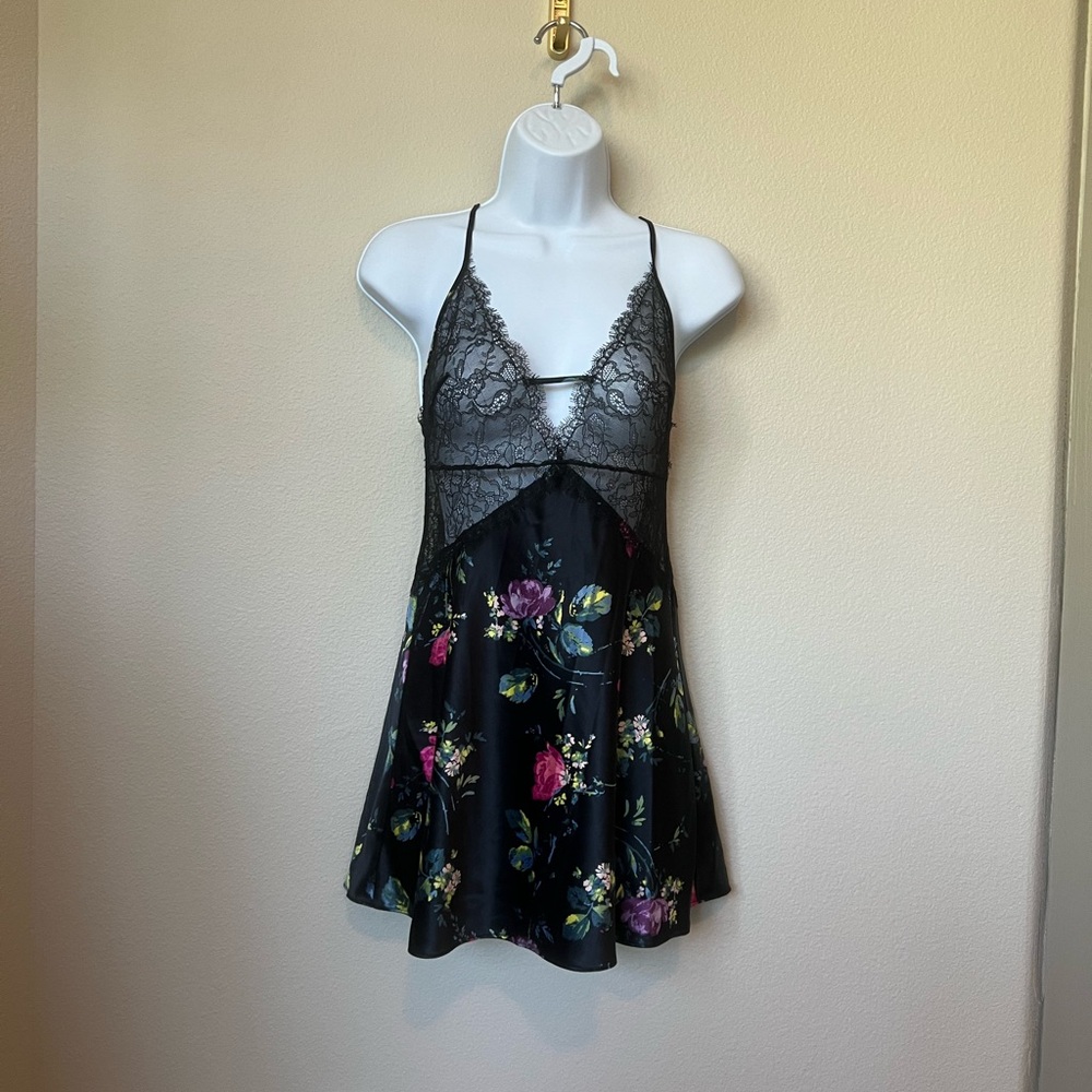 Victoria's Secret Black Lace Slip Dress